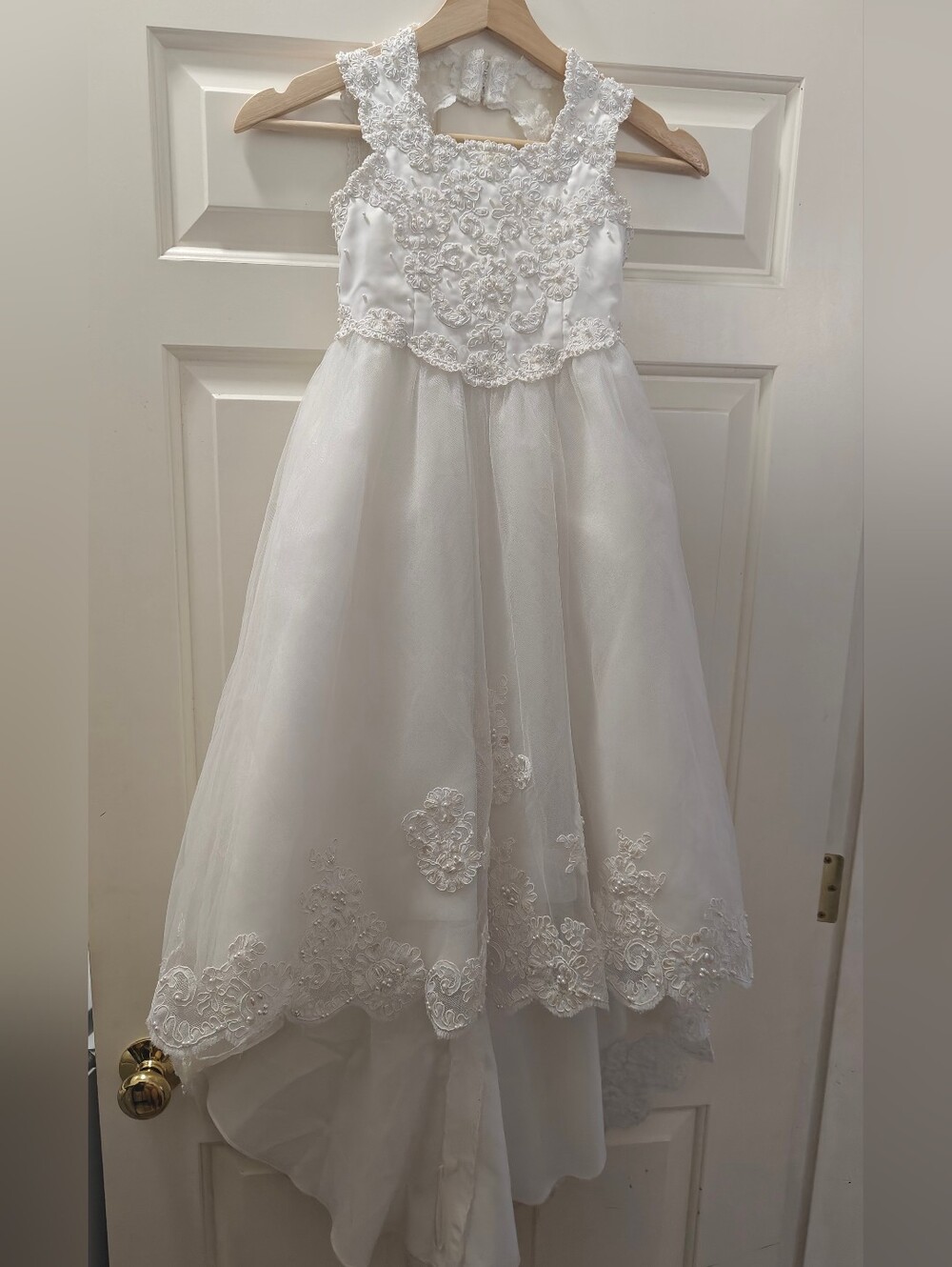 QDavid's Bridal White Floral Lace Flower Girl Dress 4